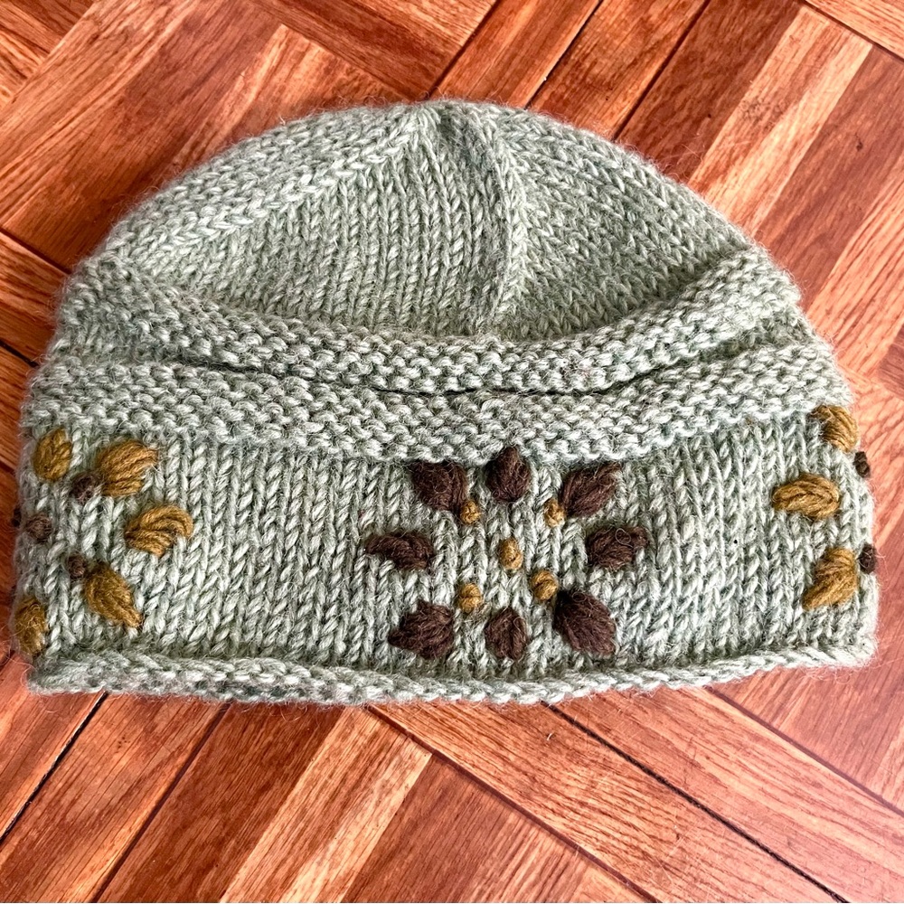 Wool Embroidered Winter Hat NWOT